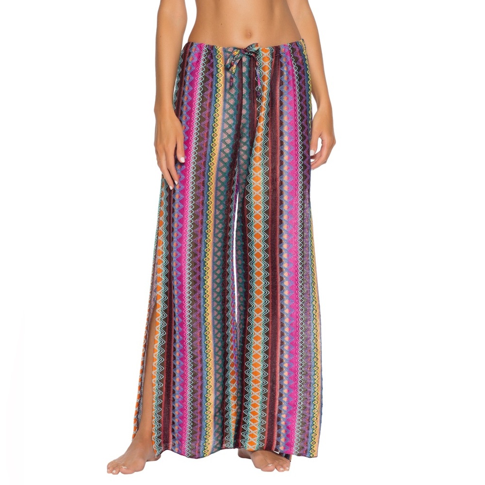 NWT Becca By Rebecca Virtue Rio Bueno Swim Cover-Up Pants, Same, Multi